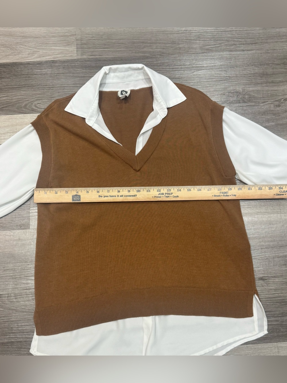 Anne Klein Collared Shirt & V-Neck Sweater Vest Combo Top Size Small - Picture 8 of 9